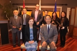 Recipient Group Photo: From Back Left: Dr. Ted Yoshida, Mr. Ted Wada, Mr. Kevin Kent, Mr. Yukichi Hattori, Ms. Yoko Riley, Ms. Tae Nosal; Front: Mrs. Tamura, Consul General Tamura
