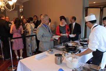 Preparing tempura before the guests