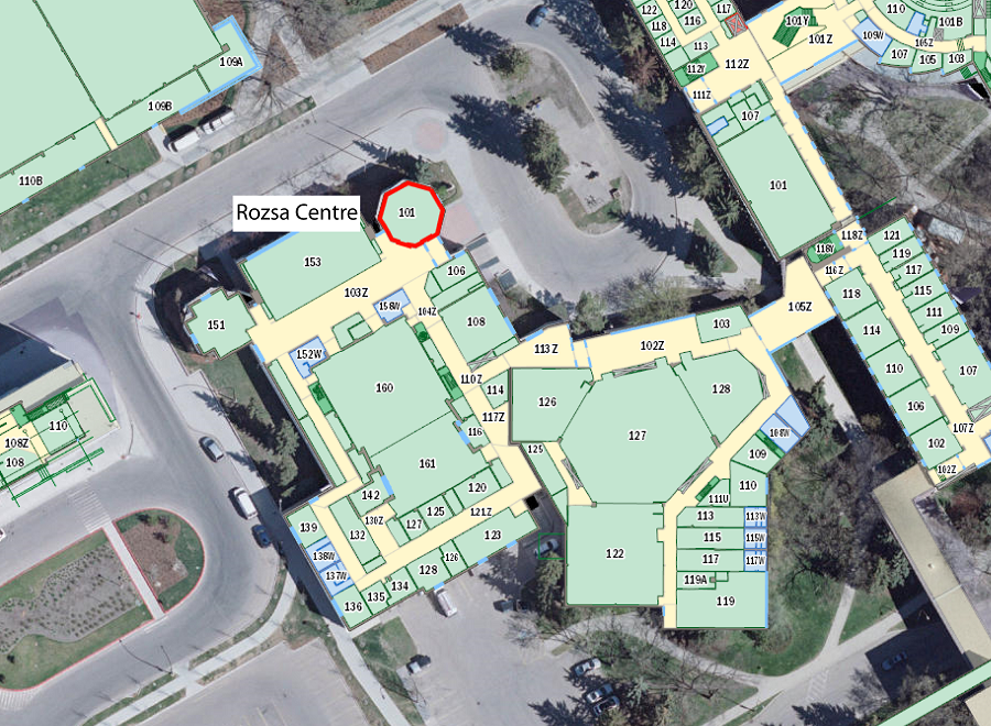 Map Indicating Rozsa Center Room 101